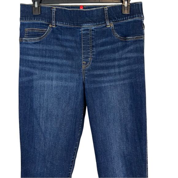SPANX Dark Wash High Rise Pull-On Skinny Ankle Jeans 1X Petite - Picture 2 of 11